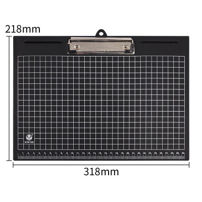 富得快（Fudek）HY6101 A4塑料记事夹板 黑色【横款】