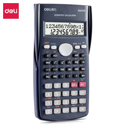 得力(deli)D82MS函数科学计算器 240种功能考试计算机(适用于初高中生) 深蓝