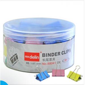 得琳（Delin）88041 彩色长尾夹 41mm 2# 24只/筒