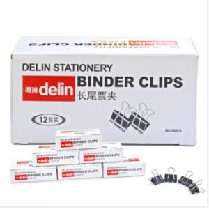 得琳（Delin）80032 黑色长尾夹 32mm 12只/盒