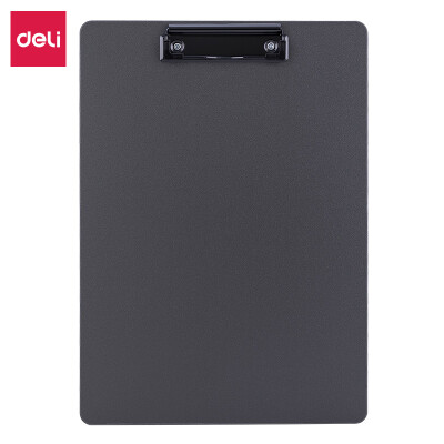 得力(deli)A4书写板夹 金属强力夹塑料文件夹 多功能写字垫板 64502灰色