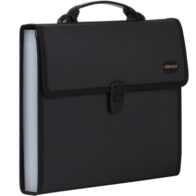 金得利 A4手提式12格风琴包文件包针织纹收纳文件夹插页 颜色随机KF412TL 1个