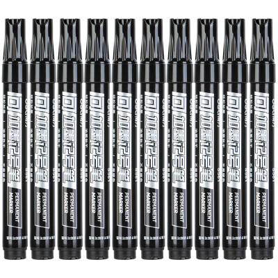 得力（deli） 物流专用可加墨油性记号笔大头笔 黑色/支 S561