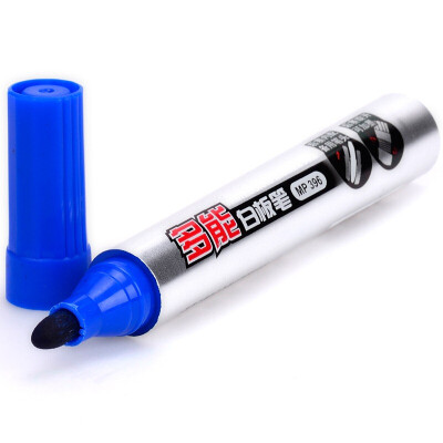 宝克白板笔 MP396 办公会议可擦教学白板笔 可加墨水 自带备用笔头 12支装 396 蓝色 12支