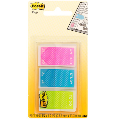 3M Post-it报事贴 680-STUDY学习分类标签 文件指示标签纸 抽取式指示标记贴 1个