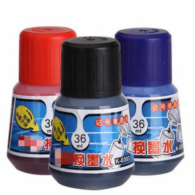 记号笔墨水 记号笔补充水 墨水补充液 金万年20ml/36ml/65ml/25cc黑/蓝/红/白可选 K0303（36ml）红色 单瓶