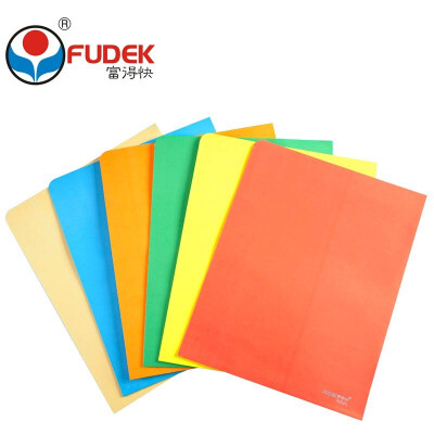 富得快 纸质文件夹A4纸文件套彩色双插袋56201 红色 /50个