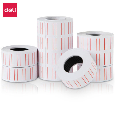 得力(deli)21.5×12mm通用单排标价纸 价格标签纸 10卷/筒 办公用品 3210